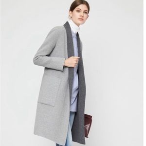 Soia & Kyo isadora grey lapel long belted wrap coat